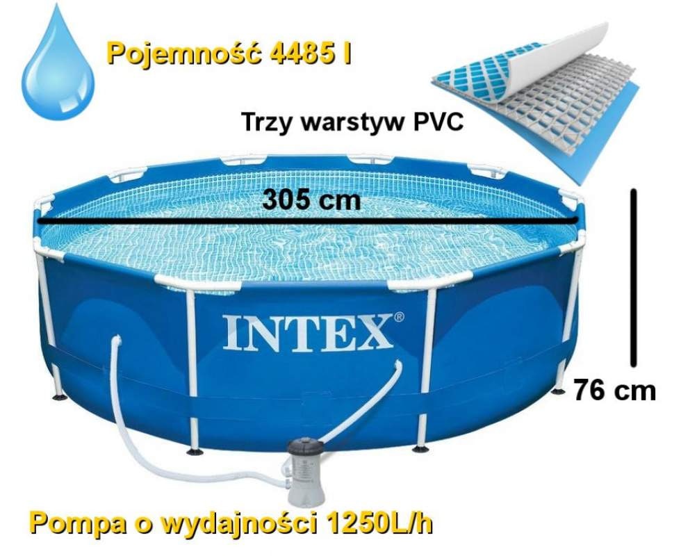 Каркасний басейн Intex 28202 з фільтром насосом 305×76